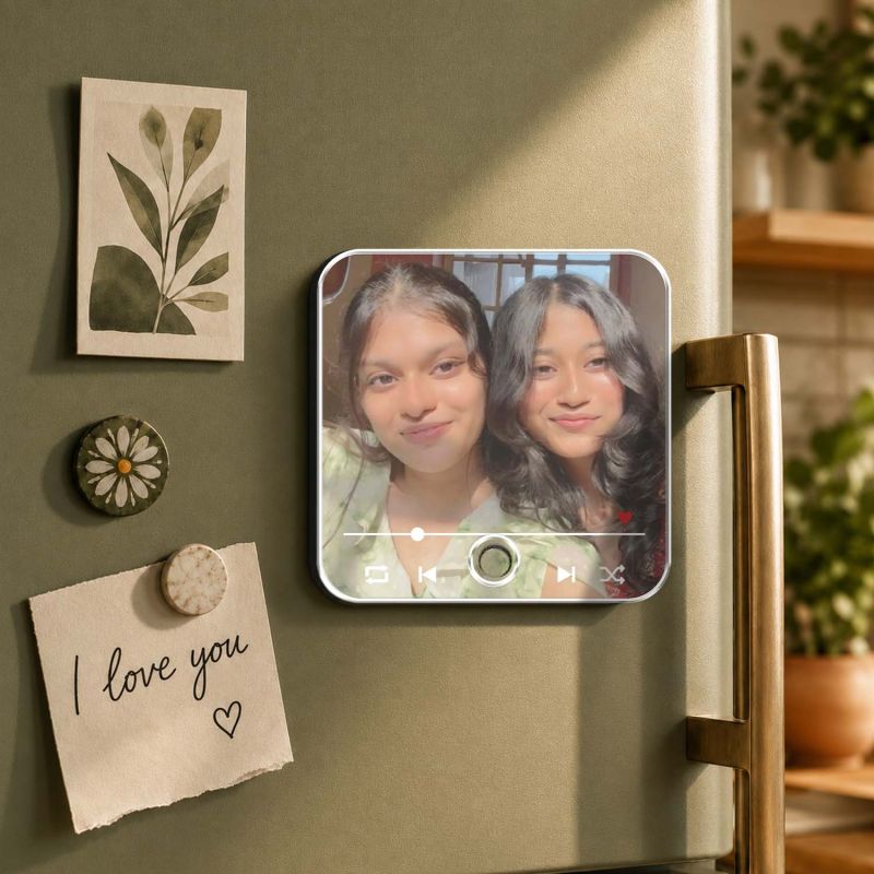 Personalized Gift for Best Friends  Custom Musical Fridge Magnet with Photo & Any Song Birthday Gift for Bestie & Friendship Day Gift for Female Friend Long Distance Gift